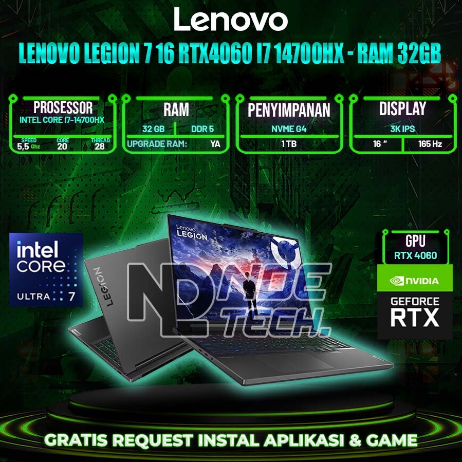 Lenovo Legion 7 16 RTX4060 i7 14700HX