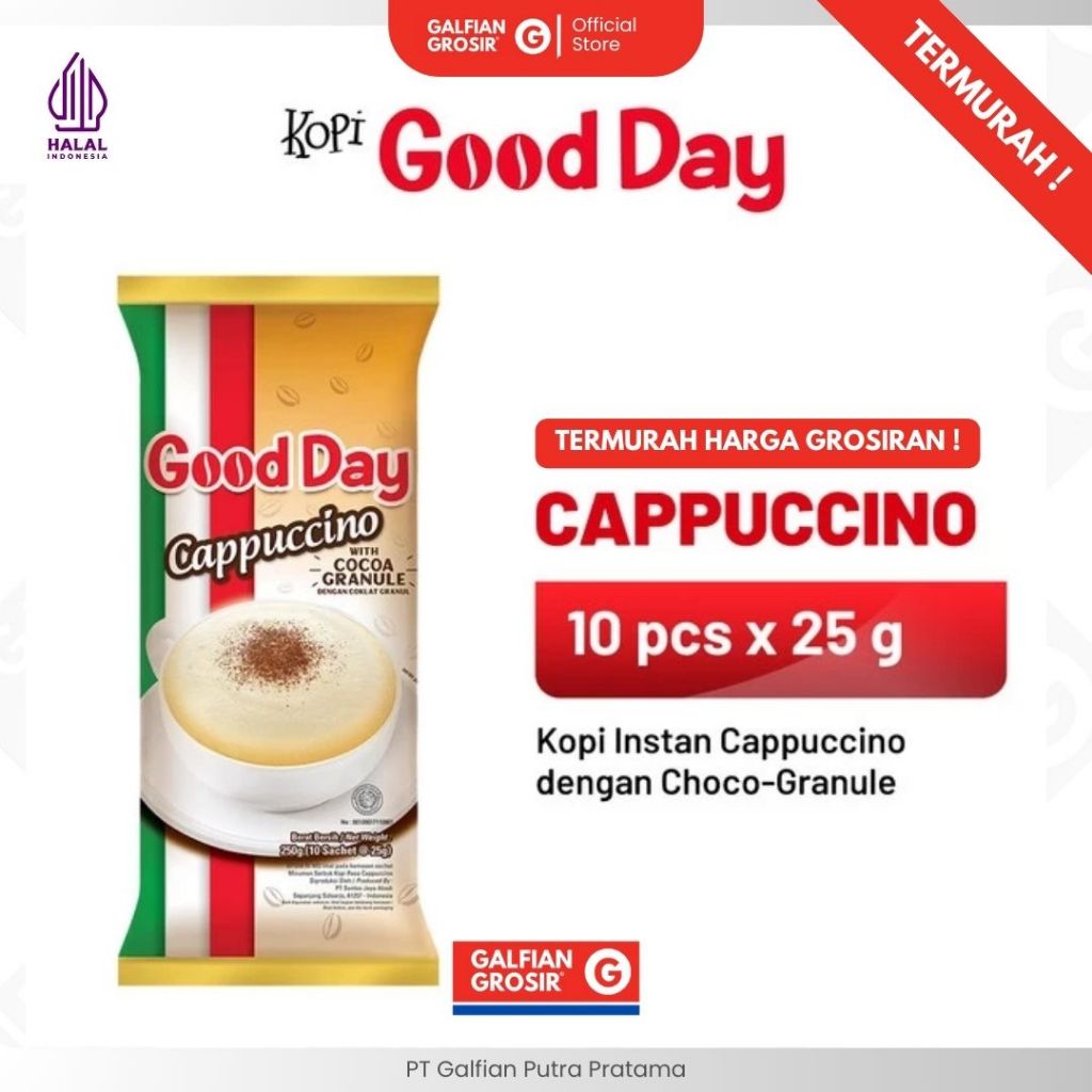 

( TERMURAH ) KOPI GOOD DAY CAPPUCCINO 10 PCS X 25 GRAM