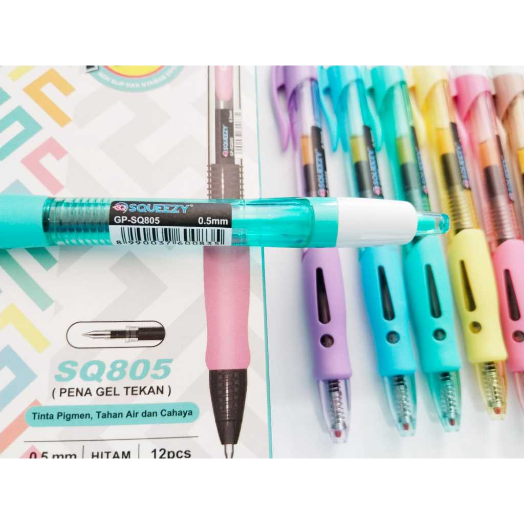 

D3W! Gel pen Squeezy GP-SQ805 hitam - 12 pcs