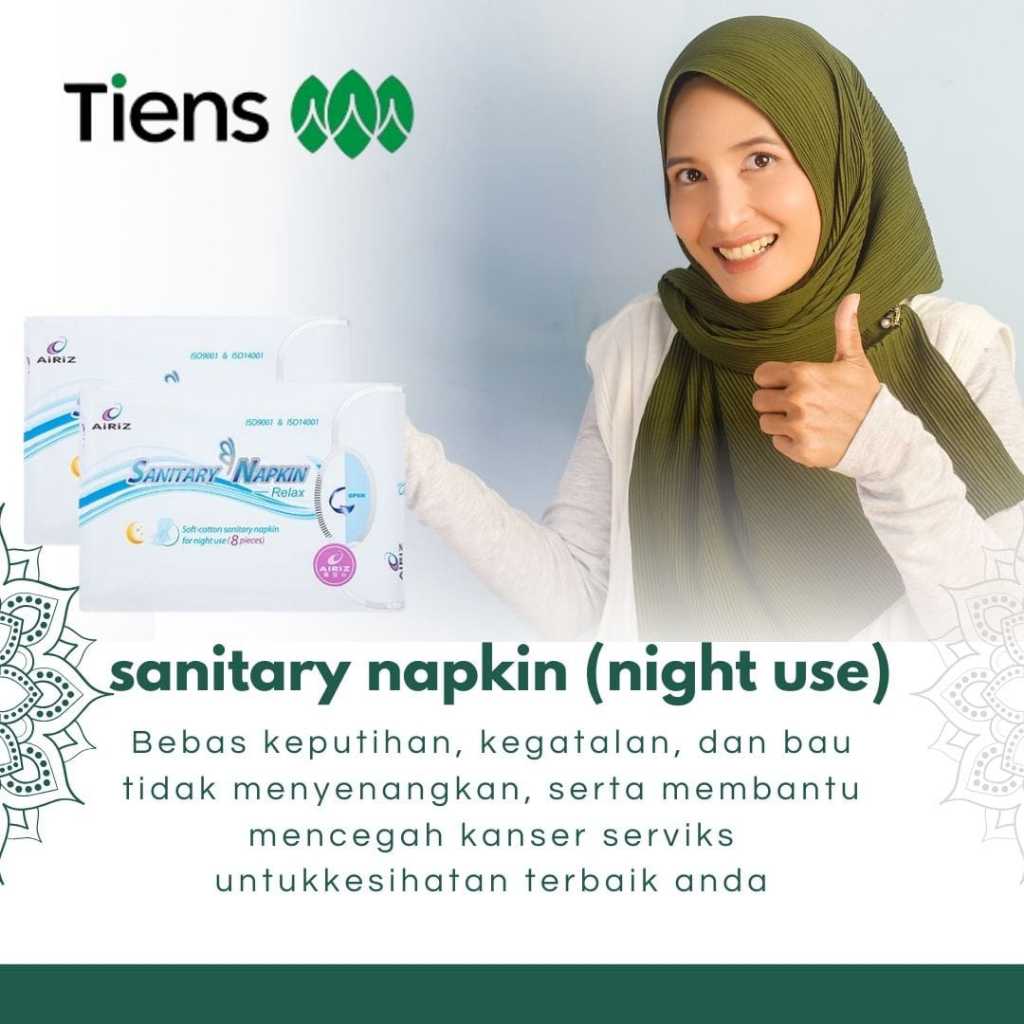 Tiens Herbal Airiz Day Night Pantyliner Mengobati Keputihan Pencegahan Kanker Serviks Asli Tiens