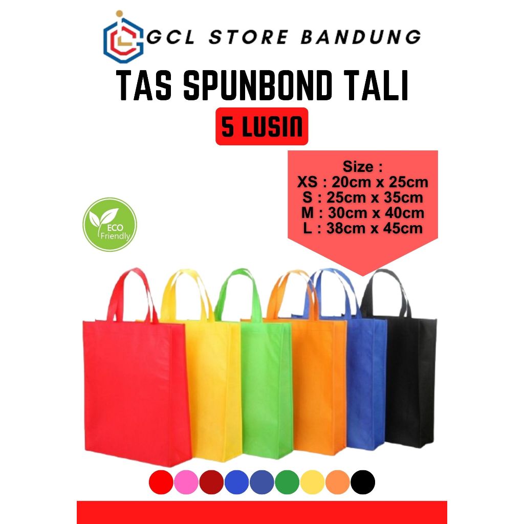 

Spunbound Goodie Bag I Tas Belanja Model Tali Handle I Kantong Kain I 5 Lusin I