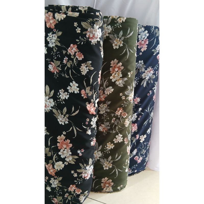 Kain Wolfis Premium Motif Bunga Lebar 150cm