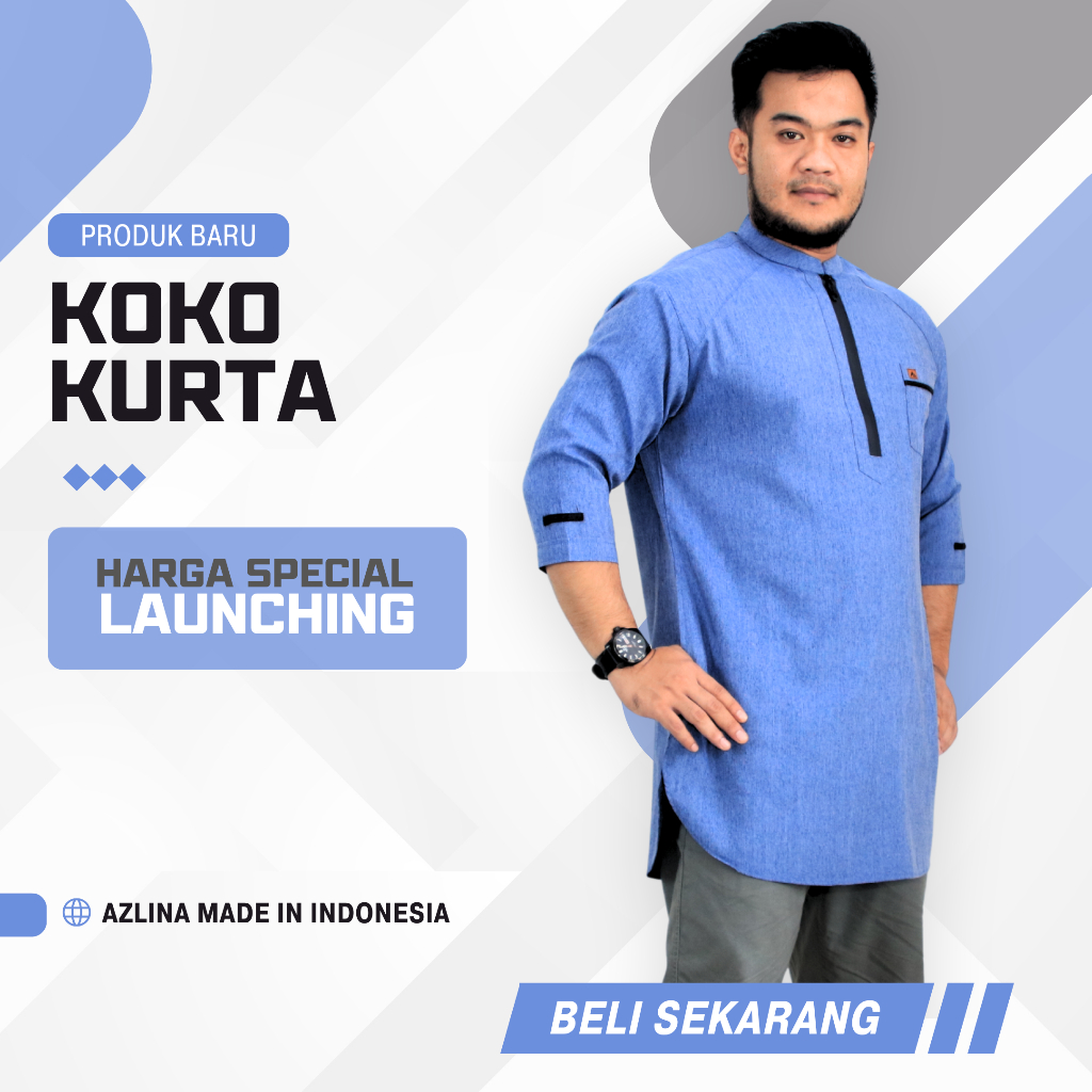 NEW BAJU KURTA PRIA PREMIUM KOKO LENGAN 3/4 OUTFIT MUSLIM EXCLUSIVE