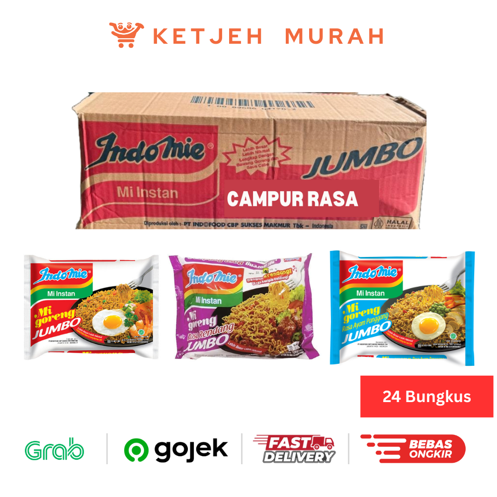 

Indomie Mi Instan Jumbo Campur Rasa Sesuka Hati 1 Dus isi 24 Bungkus