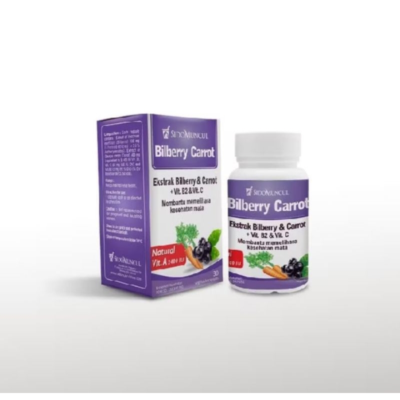 SidoMuncul Bilberry Carrot VitB2 dan Vit C 30 Kapsul Sido Muncul Bilbery Carot Kesehatan Mata Vitami
