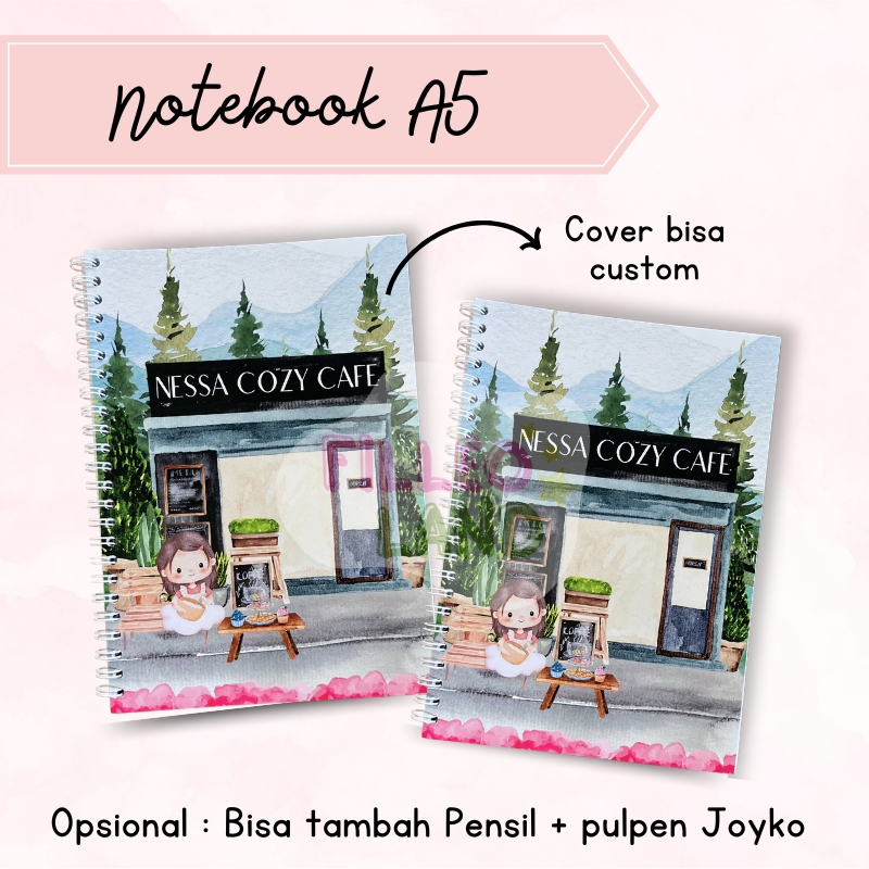 

Notebook A5 Jilid Spiral Buku Tulis Cover Custom Hamper Ulang Tahun Goodie Bag Note