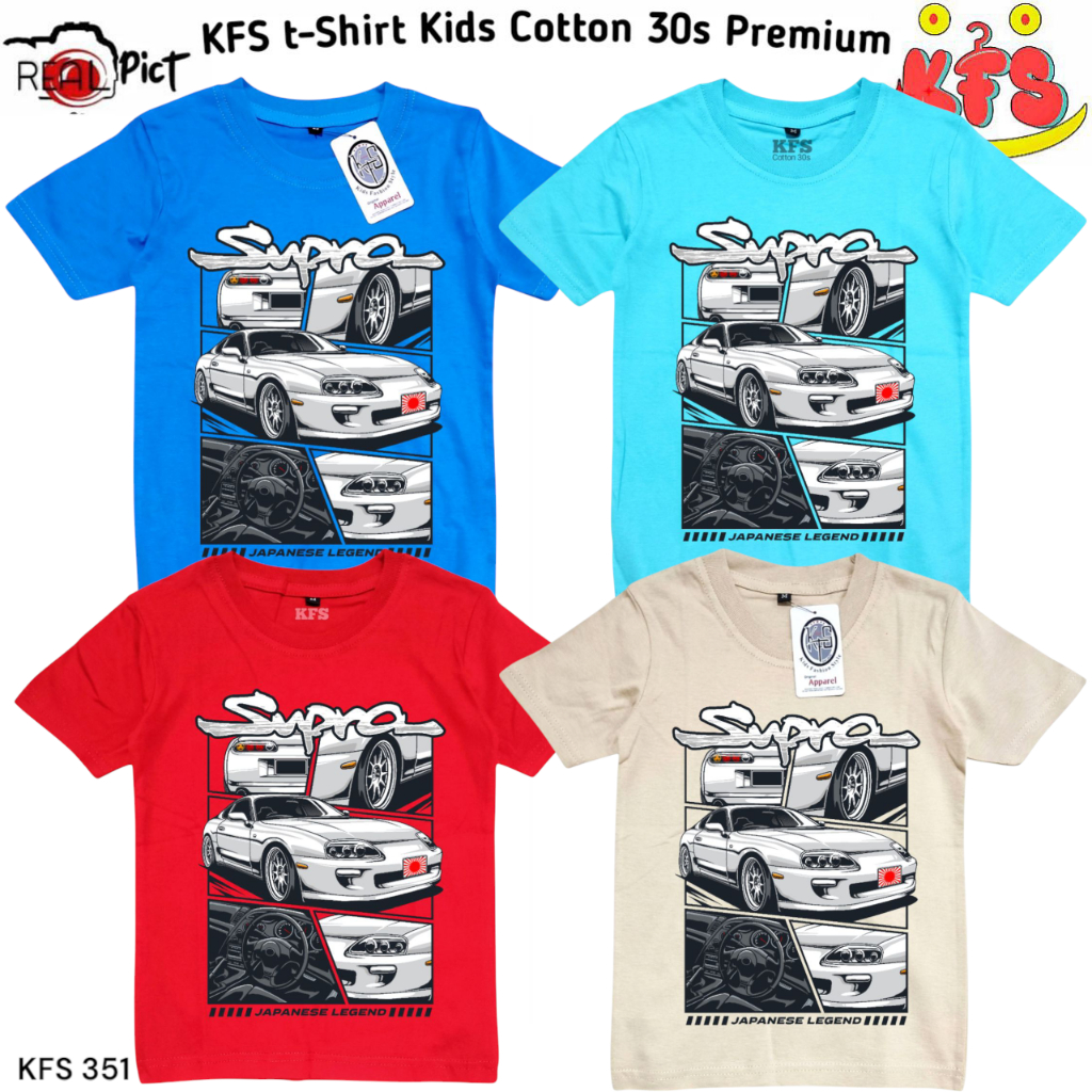 Baju Kaos Katun Anak Laki-laki Mobil Toyota Supra Original KFS 351