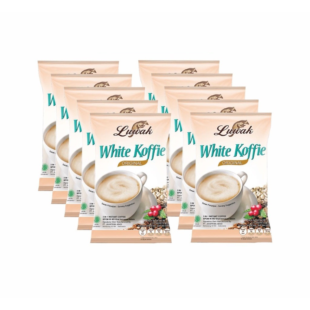 

Luwak White Koffie Original 10 Sachet Kopi Instan 3 in 1 Instant Coffee 1 Renceng