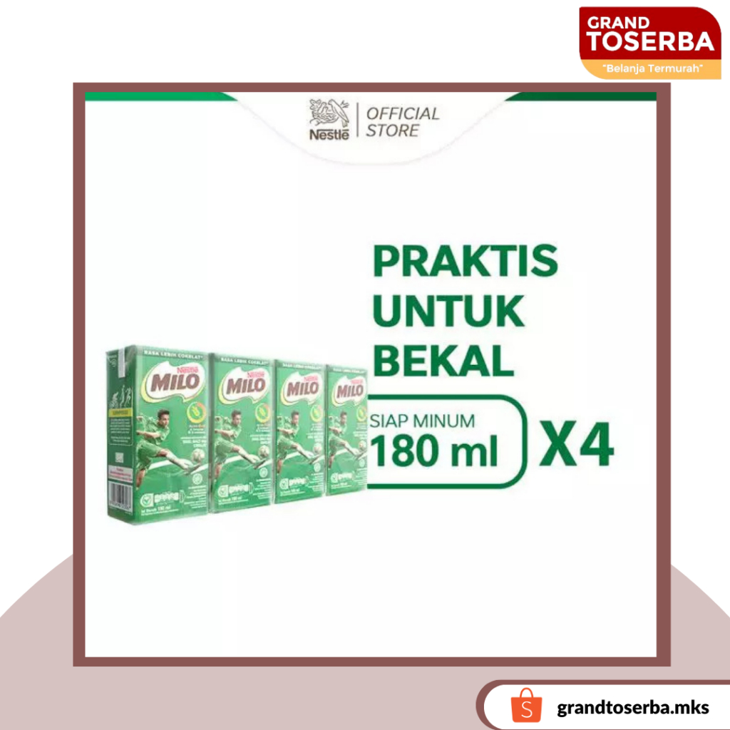 

Nestle Milo ACTIV-GO Susu UHT Coklat 4 x 180 mL (4pcs)