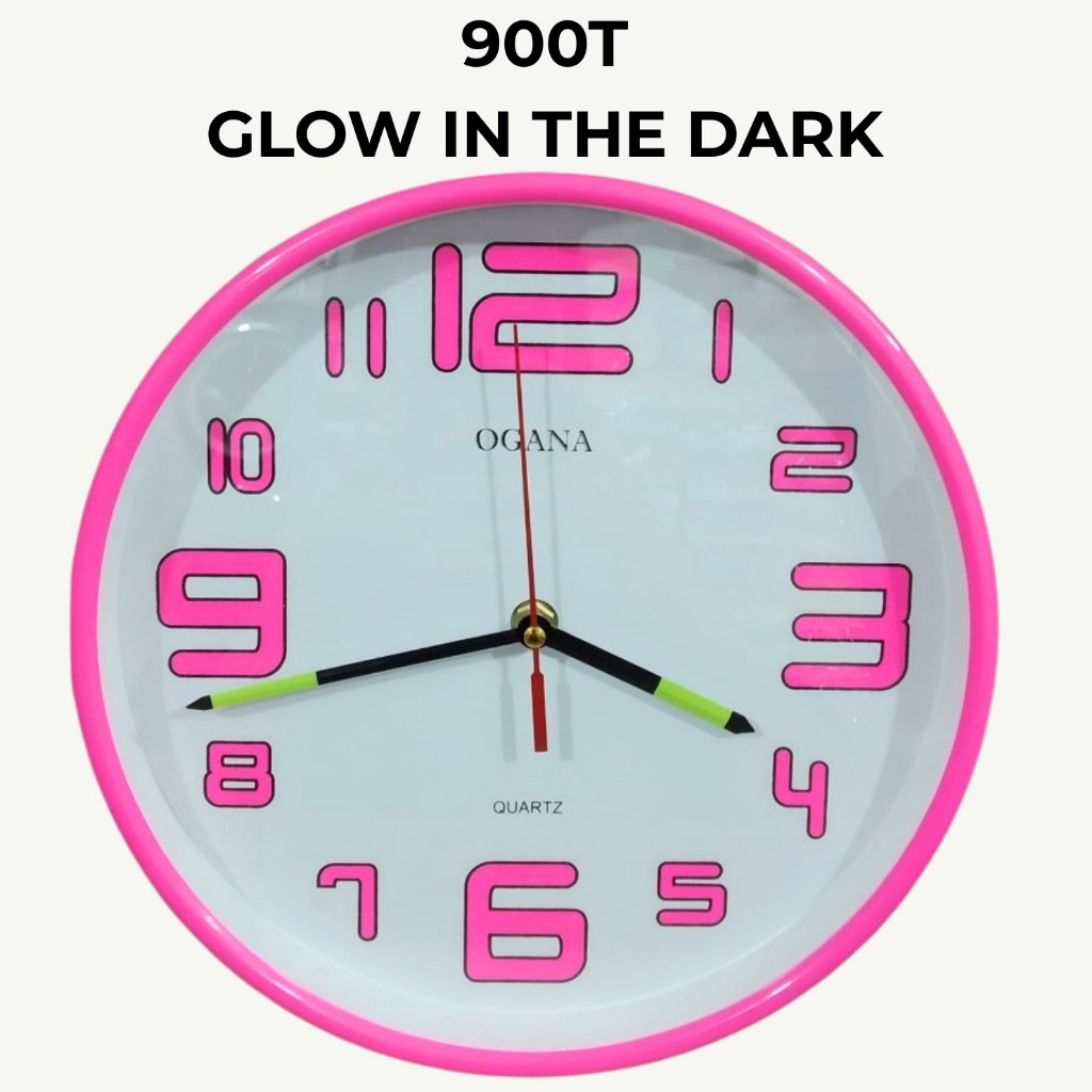 JAM DINDING OGANA JUMBO 900T GLOW IN THE DARK BISA MENYALA SAAT GELAP / JAM DINDING LUMINOUS GRATIS 