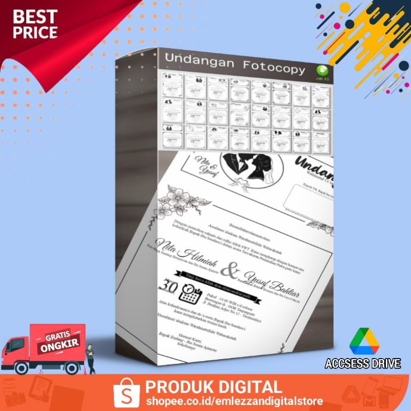 25 Desain Undangan Usaha Fotocopy Format CorelDraw v15