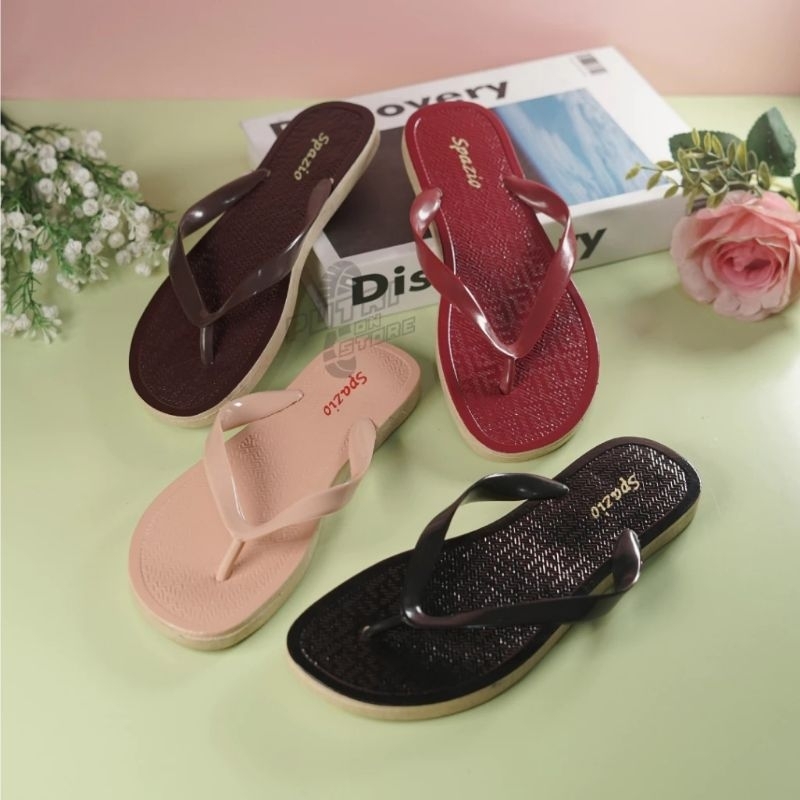 0146,sandal Spazio, sandal spazio cewek, sandal jepit spazio cewek warna polos, sandal cewek spazio,