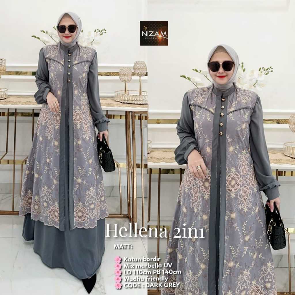 Pakaian Wanita HQ HELLENA 2IN1 DRESS From nIZAM FASHION STORE