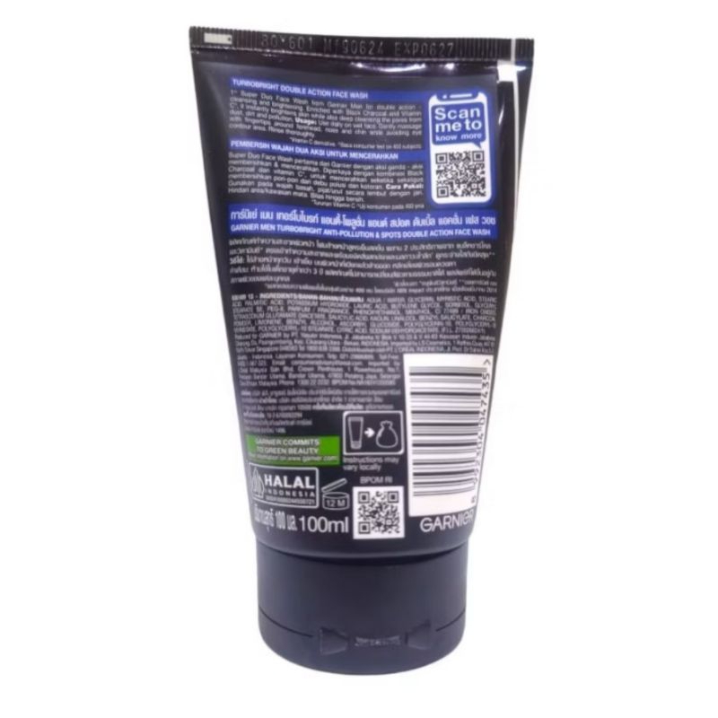 GARNIER MEN TurboBright DUO FOAM 100ml