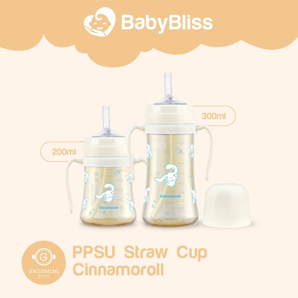 Grosmimi PPSU Straw Cup 300ml Cinnamoroll