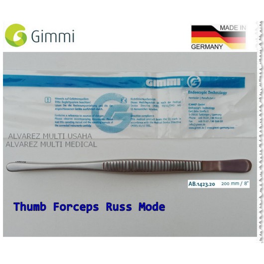 Tissue Forceps / Thumb Forceps / Grasping Forceps Modell Russ.  GIMMI