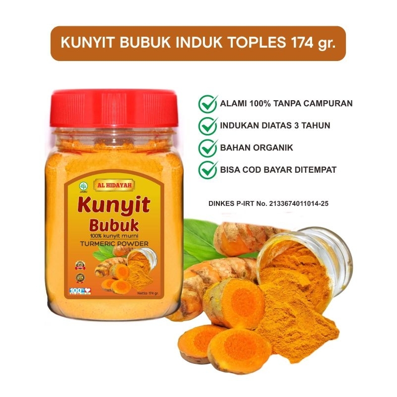 

BUBUK KUNYIT MURNI AL HIDAYAH 100% MURNI 174 Gr