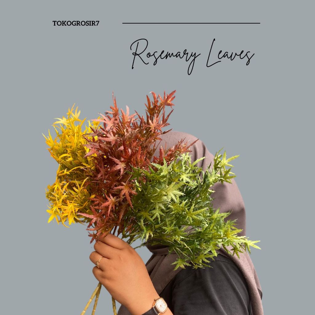 DAUN HIAS PALSU ROSEMARY LEAVES ARTIFICIAL DEKORASI RUMAH/KANTOR/PESTA