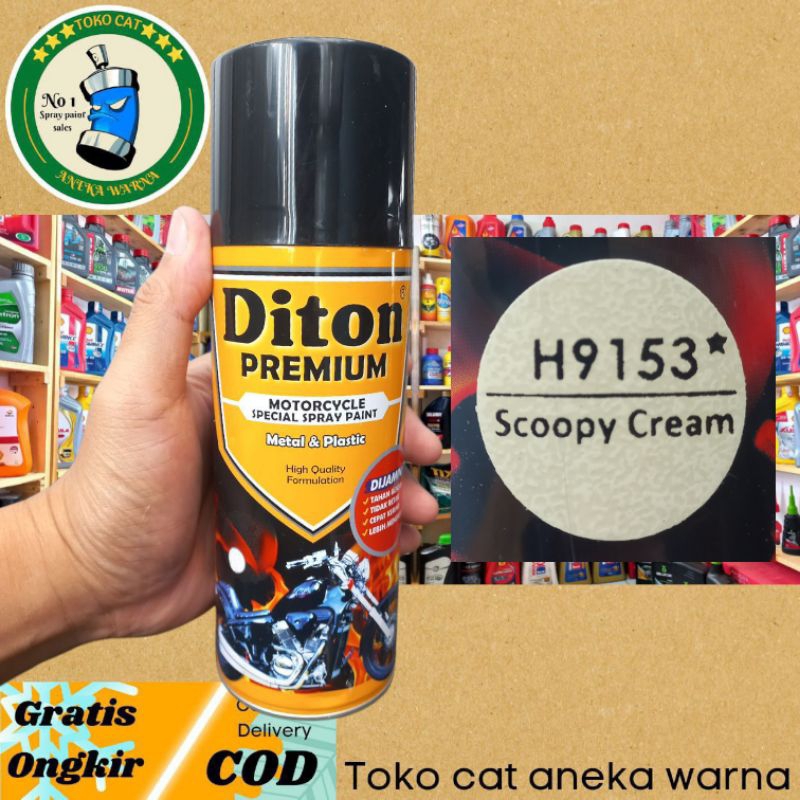 DITON PREMIUM H9153* HONDA SCOOPY CREAM 400ML CAT SEMPROT SPRAY PAINT PILOK PILOX