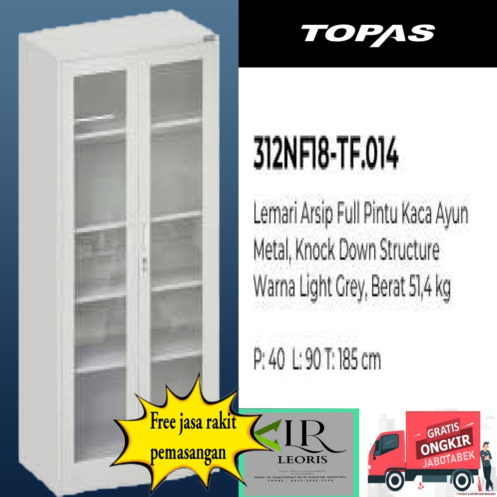 Lemari arsip dokument serba guna pintu ayun full kaca