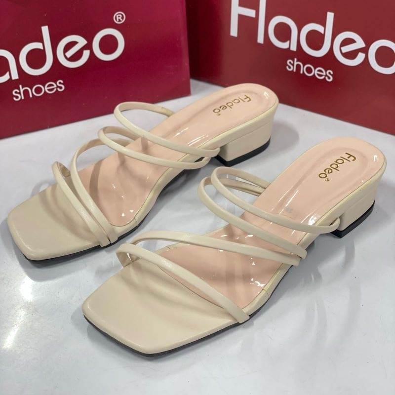 Sandal Slop model tali Fladeo heels 3cm T4