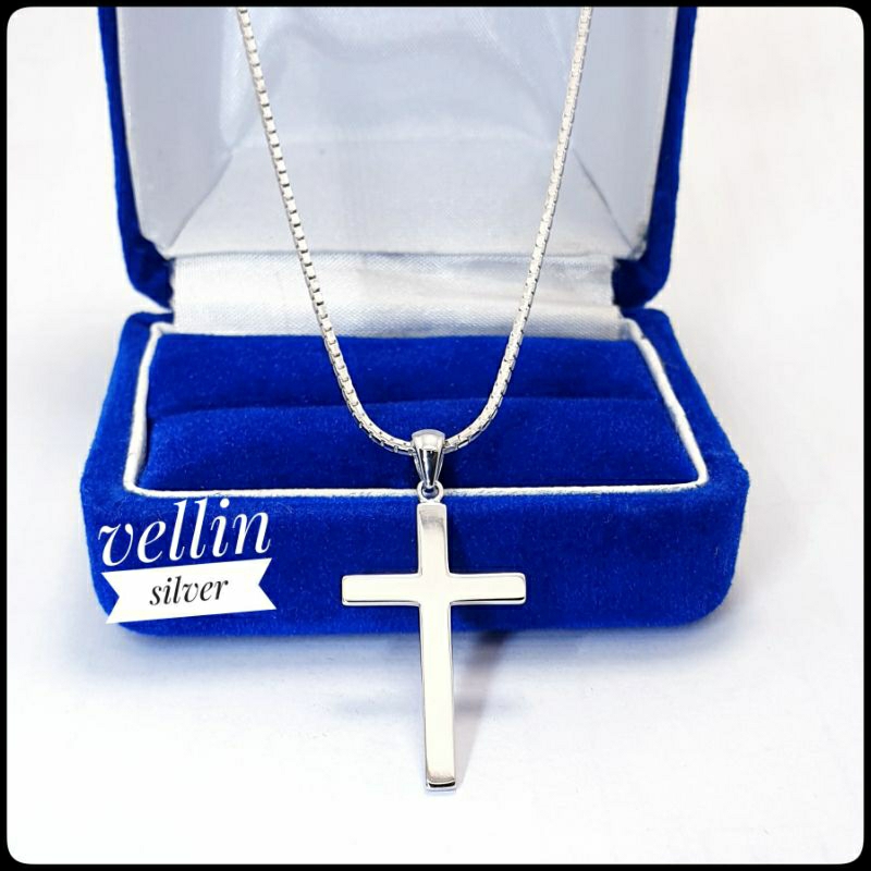 KALUNG SALIB PERAK 925 / KALUNG + LIONTIN SALIB PERHIASAN PERAK / KL194
