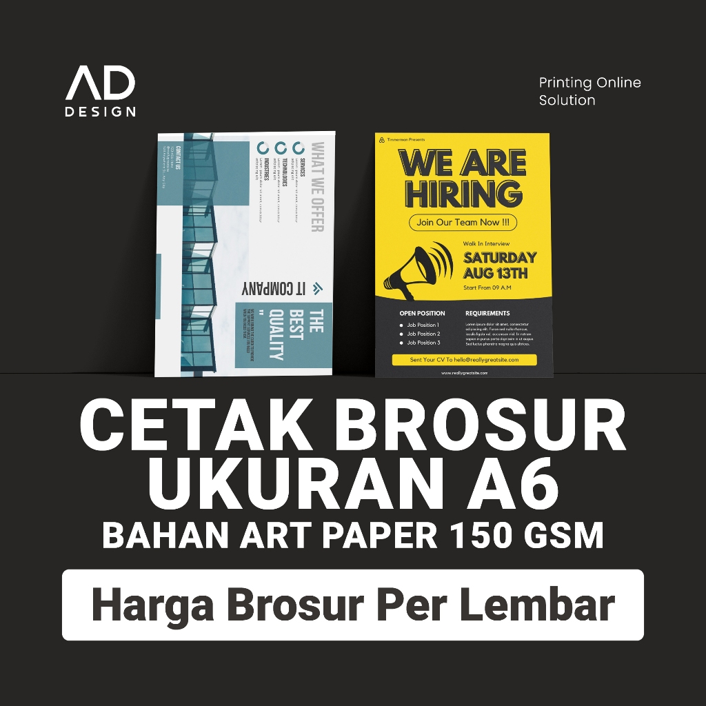 

CETAK BROSUR A6 / FLYER A6 / PAMFLET A6 / LEAFLET A6