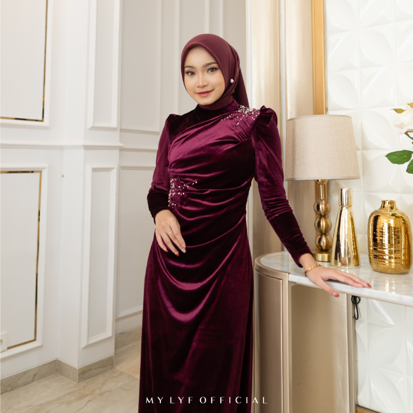 MYLYF OFFICIAL - MELODI DRESS - SPAN - GAUN - PANJANG - RESEPSI LAMARAN PREWED LEBARAN BUKBER - WANI