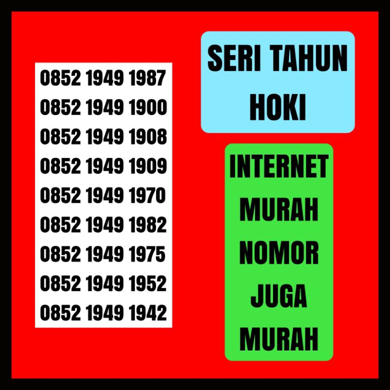 Nomor cantik simpati As rapi ekor seri tahun