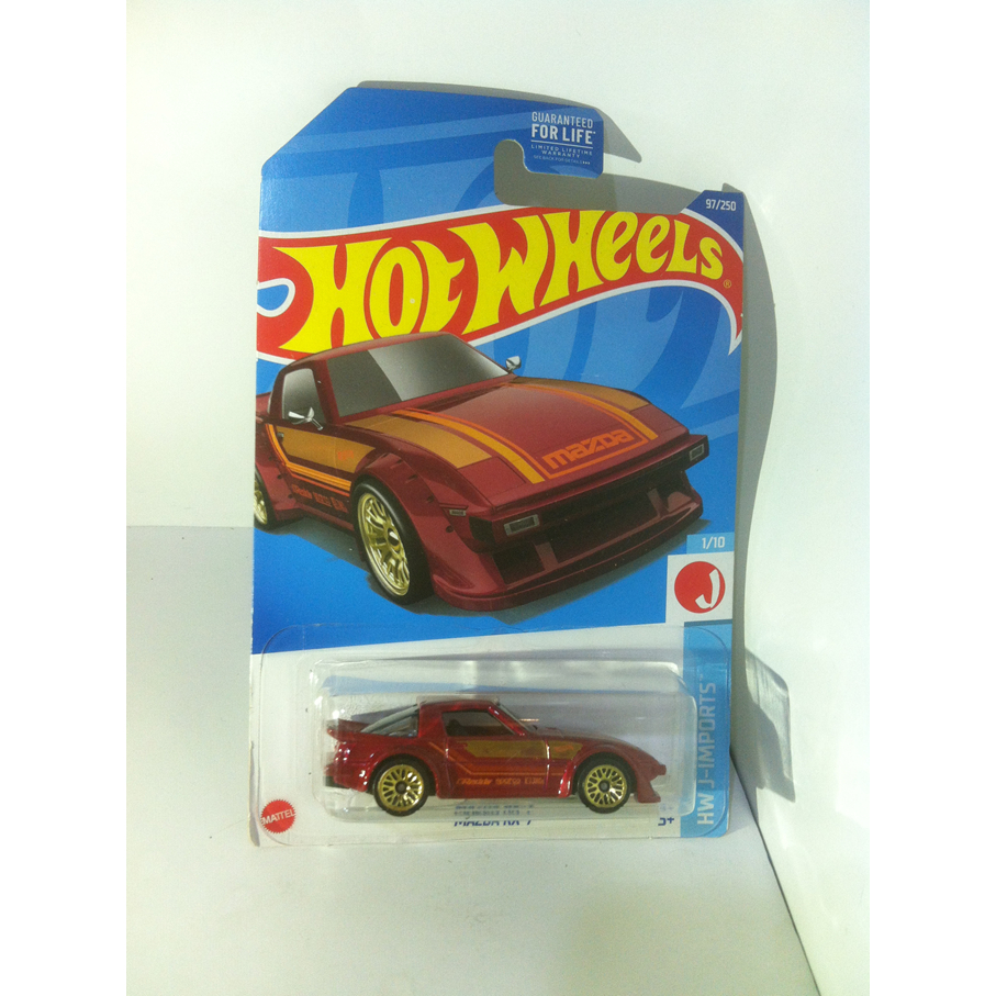 Hot Wheels. 2022 HW J-Imports Mini Collection - 1. Mazda RX-7. Metalflake Dark Red by MATTEL