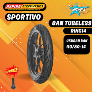 Ban motor Aerox Aspira Premio Sportivo ring 14 Depan Belakang 110/80 140/70 Tubles