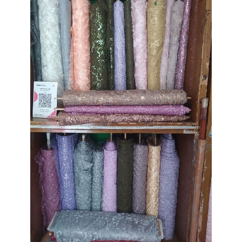 kain kebaya dress brokat Tille tulle brokat payet bordir