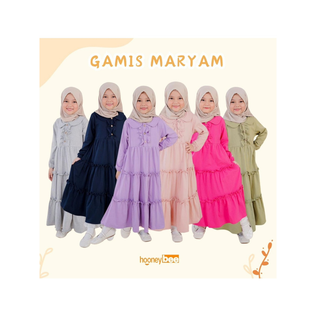 Little Missy - Pakaian Muslim Gamis Anak Perempuan - Gamis Maryam - Hooney Bee HB40
