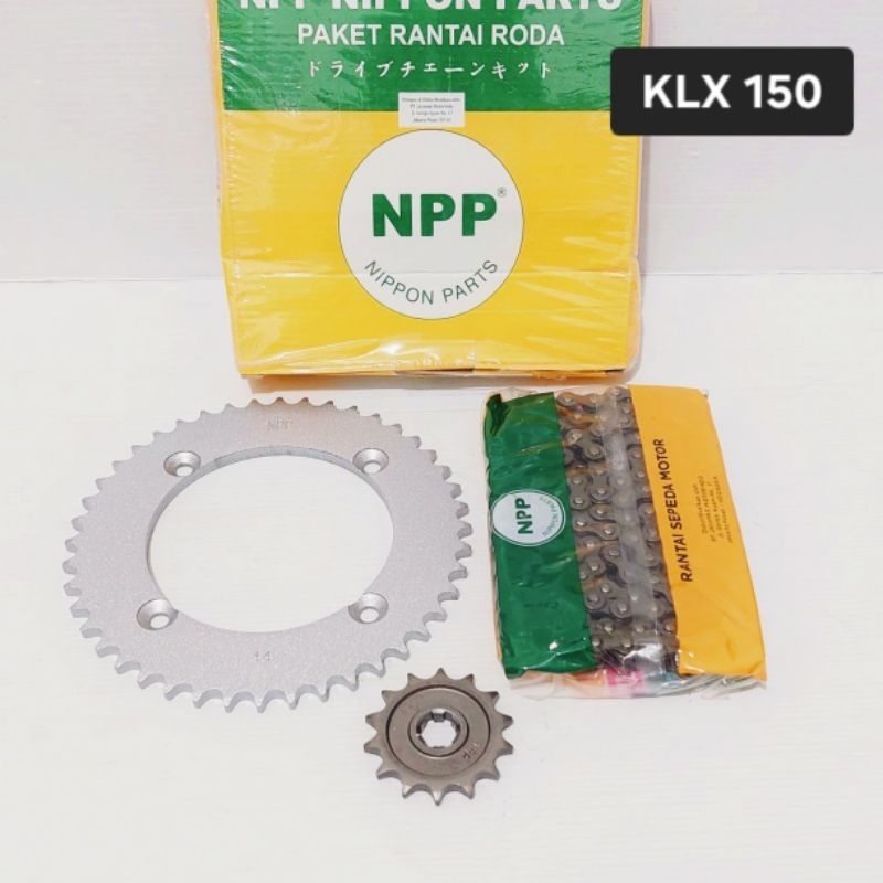 Ger Gear Gir Set Paket KAWASAKI KLX 150 S  (44T-14T/428H-122L)  MERK NPP