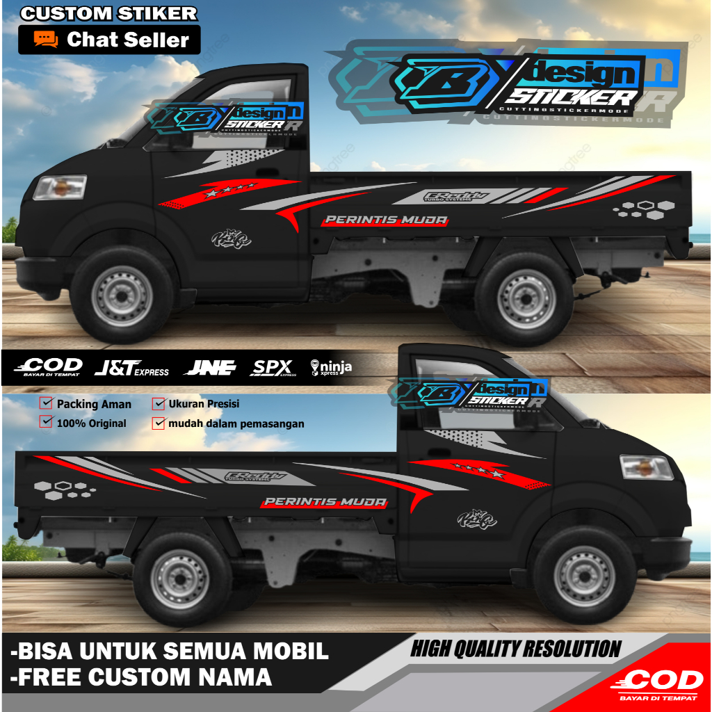 Cutting Stiker Mobil Pickup Apv Stiker Striping Stiker Mobil Pickup Suzuki Apv