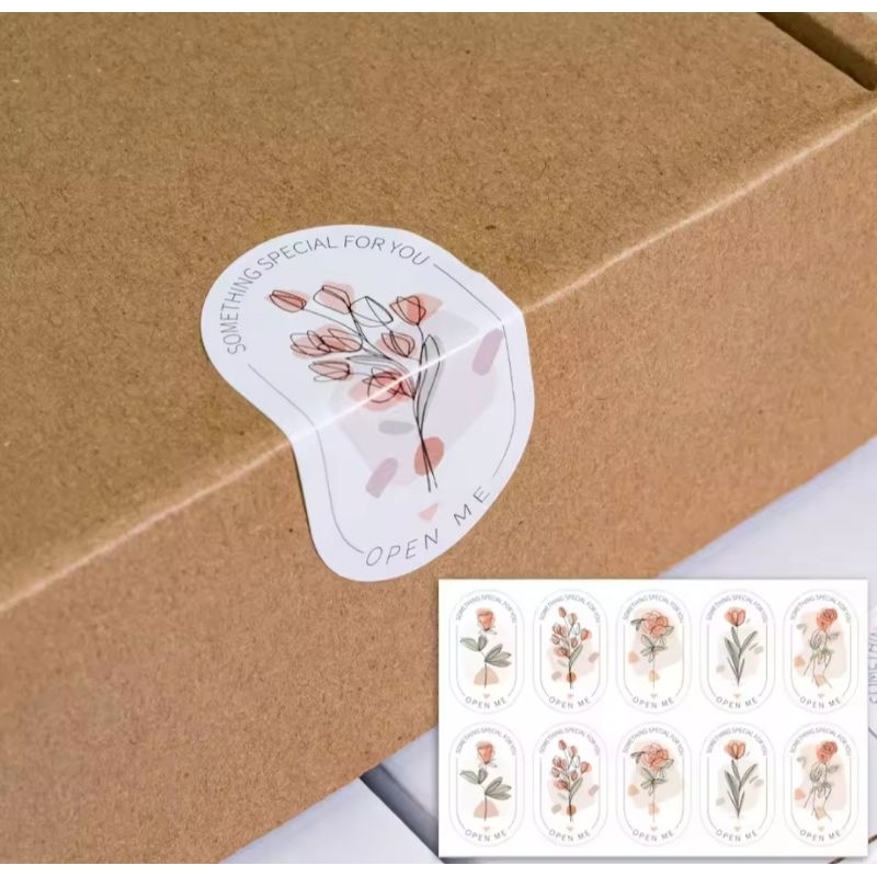 

( 5 Lembar = 50 Pcs ) Stiker Segel Label SOMETHING SPESIAL FOR YOU & OPEN ME