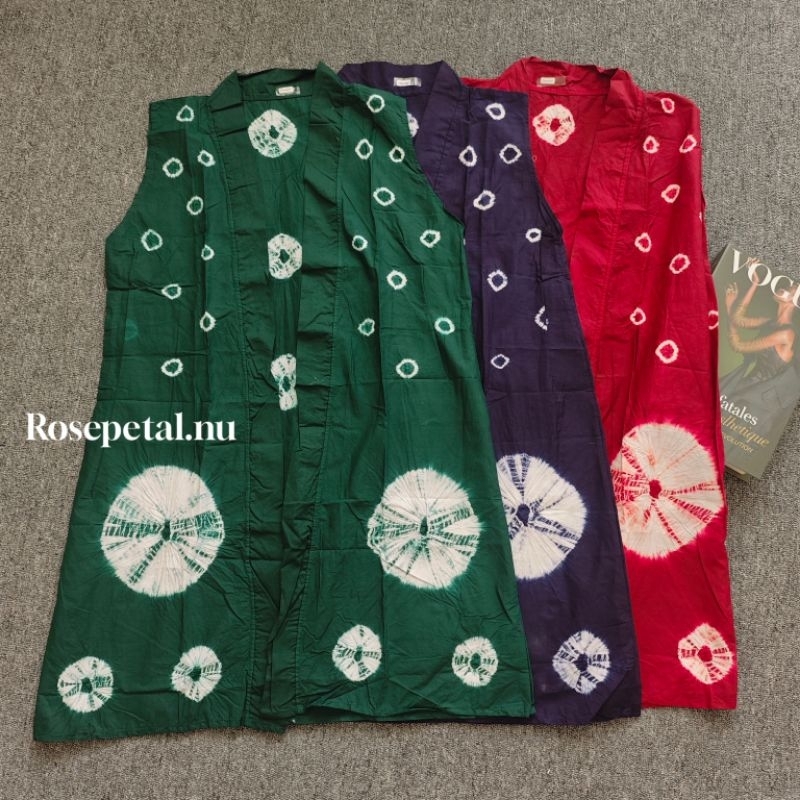 Cardigan Outer Tie Dye Jumputan Shibori / outer batik sleeveless