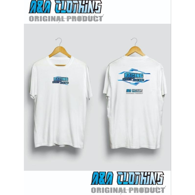 kaos distro racing star putih