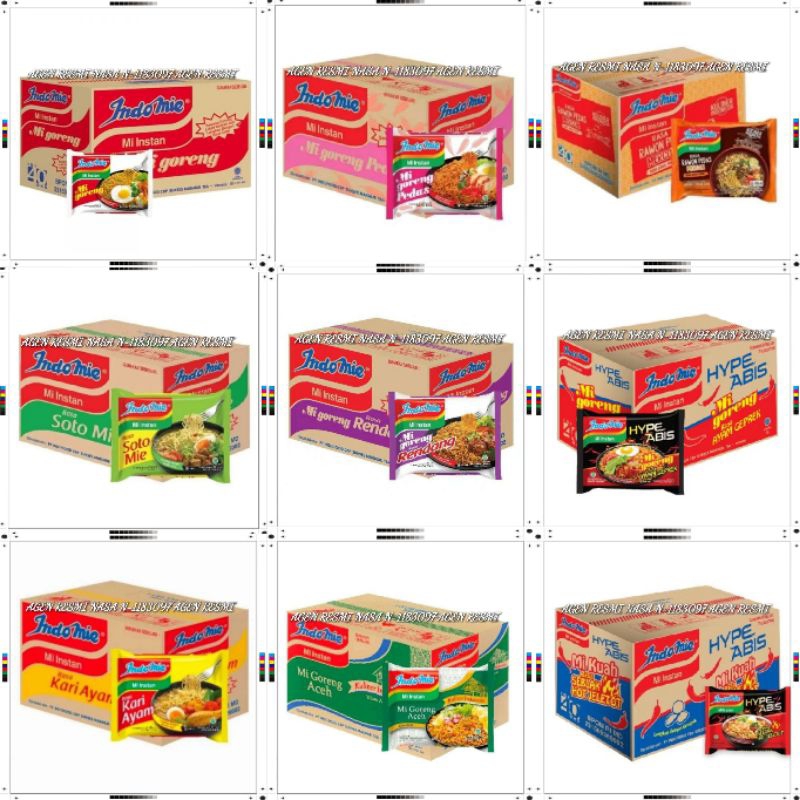 

☀☀IndomieIndofood☀☀Ready Siap Kirim Semua Varian Rasa Indomie(((Harga isi 40pcs/1Karton/1Kasdus)))