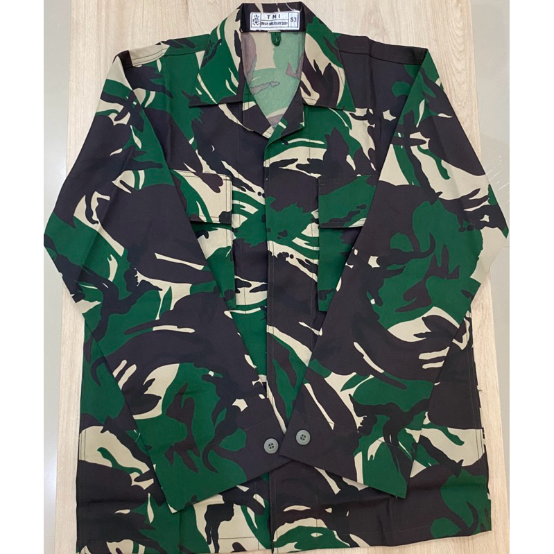 BAJU PDL VELBED NON FURING PAKAI KANCING WARNA PEMBAGIAN TNI ANTI AIR /BAJU PDL TNI /BAJU PDL VELBED