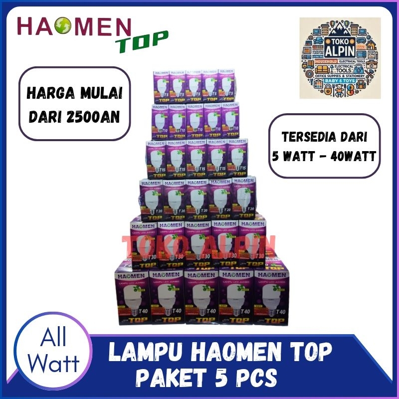 PAKET 5 PCS Lampu Haomen Top 5w 10w 15w 20w 30w 40w