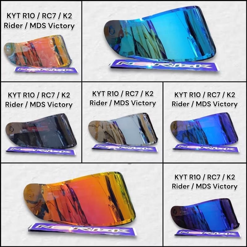 kaca helm kyt rc7/ kaca kyt hlem r10 kaca helm kyt k2r iridium blue /gold/silver/hitam /bening