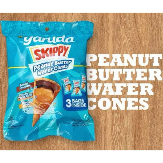 

Garuda Skippy Peanut Butter Wafer Cones 45 gr (3 pcs x 15 gr)