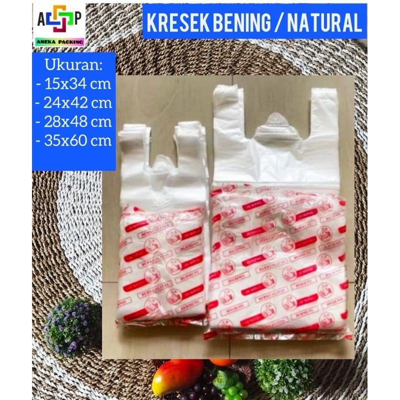 Kantong kresek Bening Ukuran: 15 cm, 24 cm, 28 cm, 35 cm/Kresek Transparan/Kresek Ori/Kresek Bening