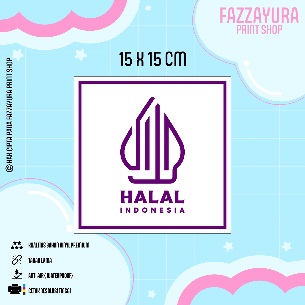 

STICKER LOGO HALAL 15 X 15 CM