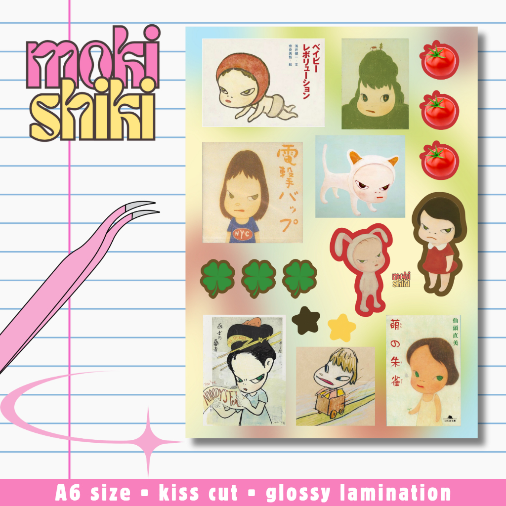 

yoshitomo nara deco sticker sheet | japanese japan jepang jurnal journal journaling aesthetic y2k laptop hp