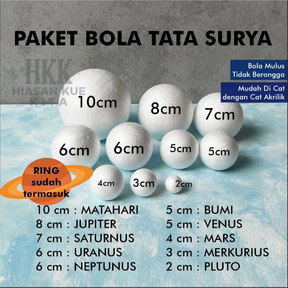 PAKET BOLA GABUS/ STYROFOAM TATA SURYA UKURAN BESAR