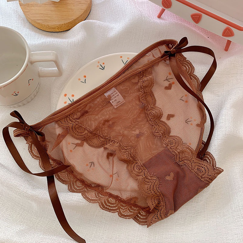 Byla Lingerie - Lovee Lace Sexy Panty G String in Brown