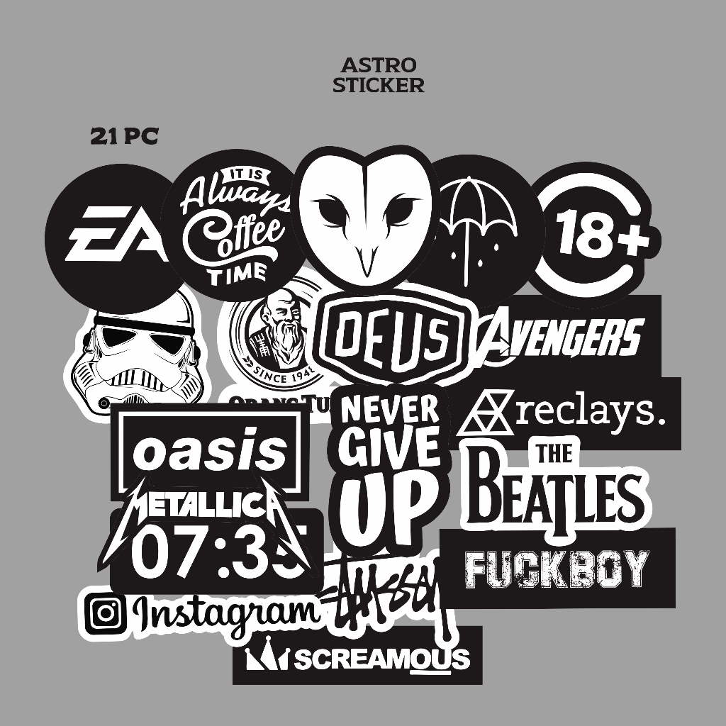 

STICKER AESTETIC HITAM PUTIH 20 PCS HYPEBEAST FOR TUMBLER, CASING HP, PC, CASING LAPTOP, COVER BUKU, MOTOR, MOBIL, LEMARI, JENDELA, CERMIN