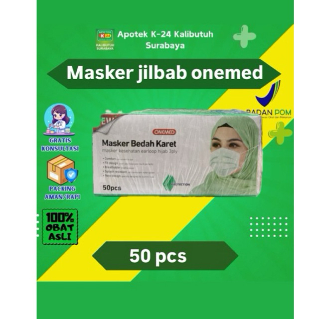 One Med Masker Hijab 1 Box Isi 50 (per Dos)